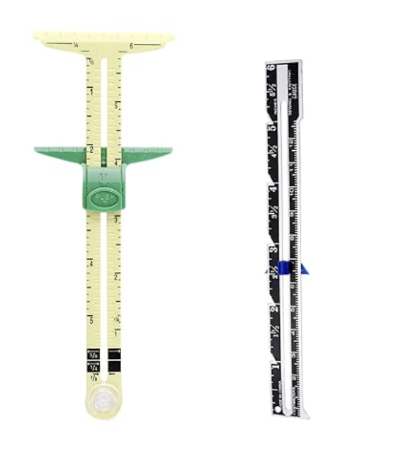 black and green sewing gauges for measurements